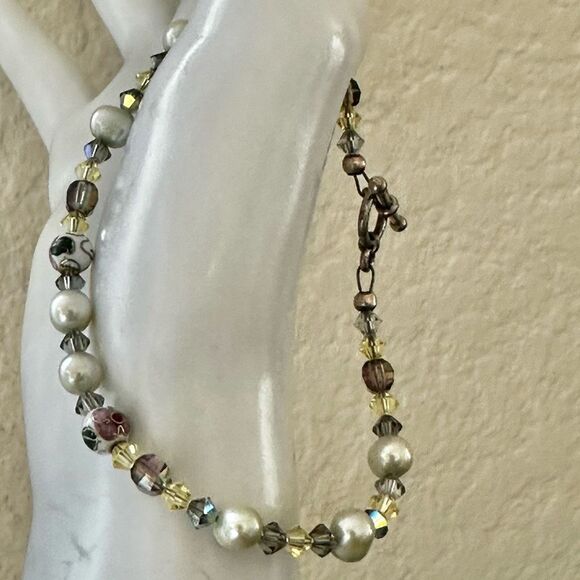 Pearl Cloisonné crystal beaded bracelet - Picture 3 of 8